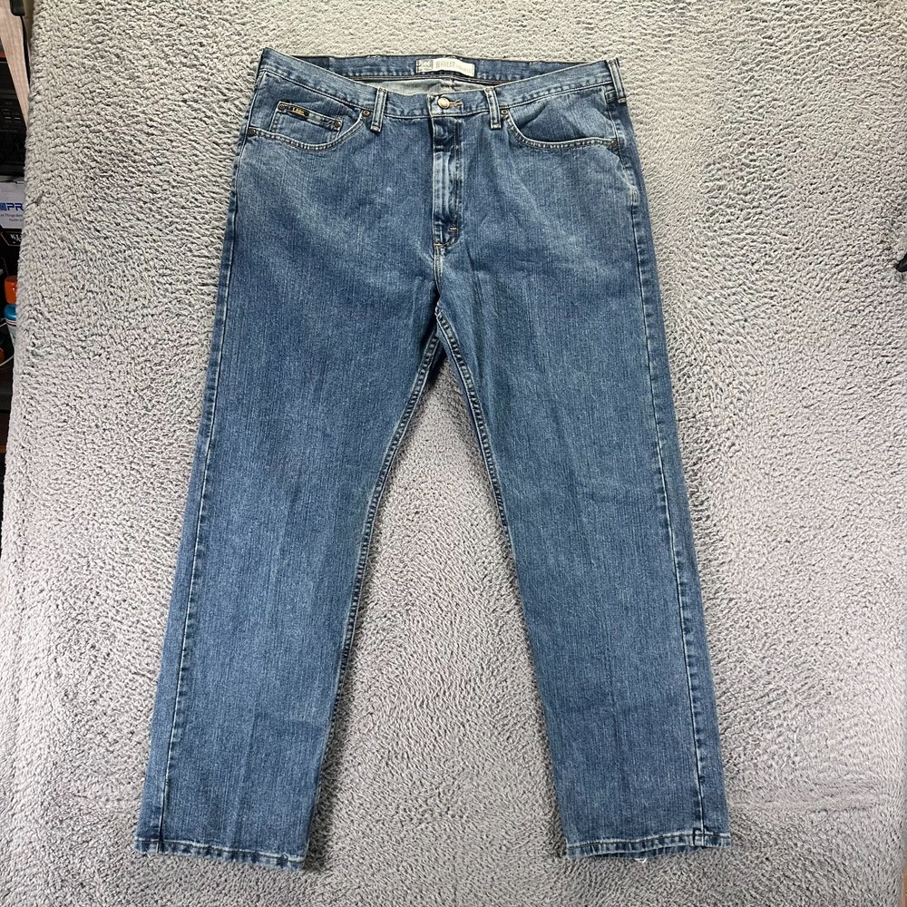 Lee Jeans Men's 40x32 Blue Cotton Denim Straight Leg Travel Utility Workwear